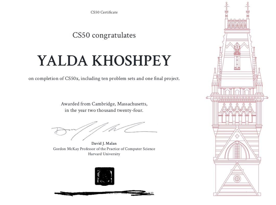 CS50x Completion Certificate